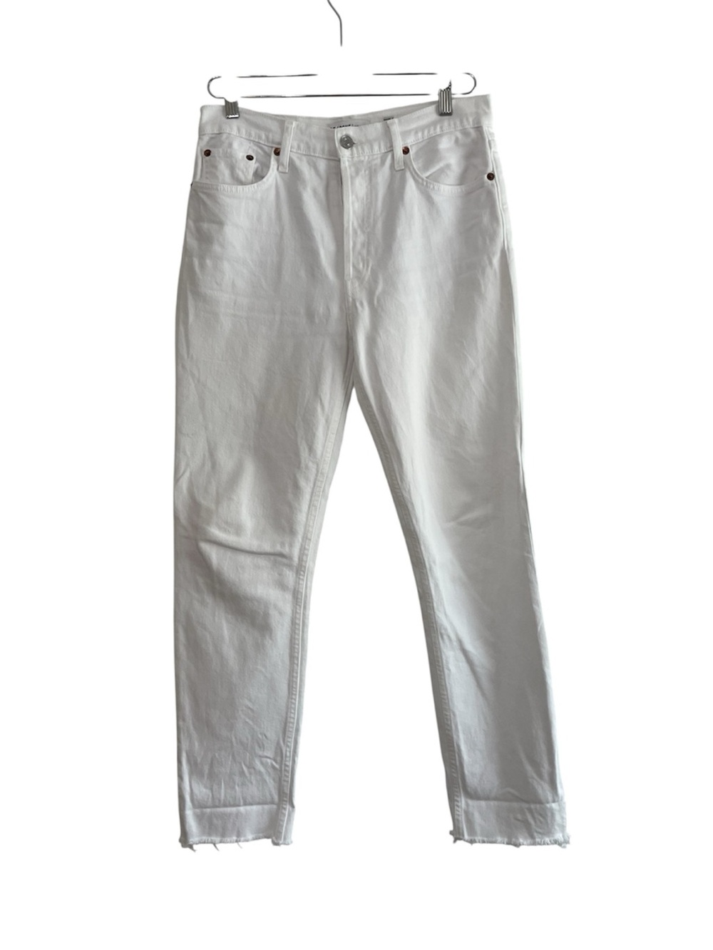 Levi’s Re/Done High Rise Ankle Crop in White Size 27